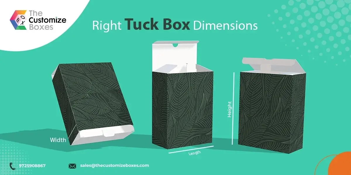 right tuck box dimensions