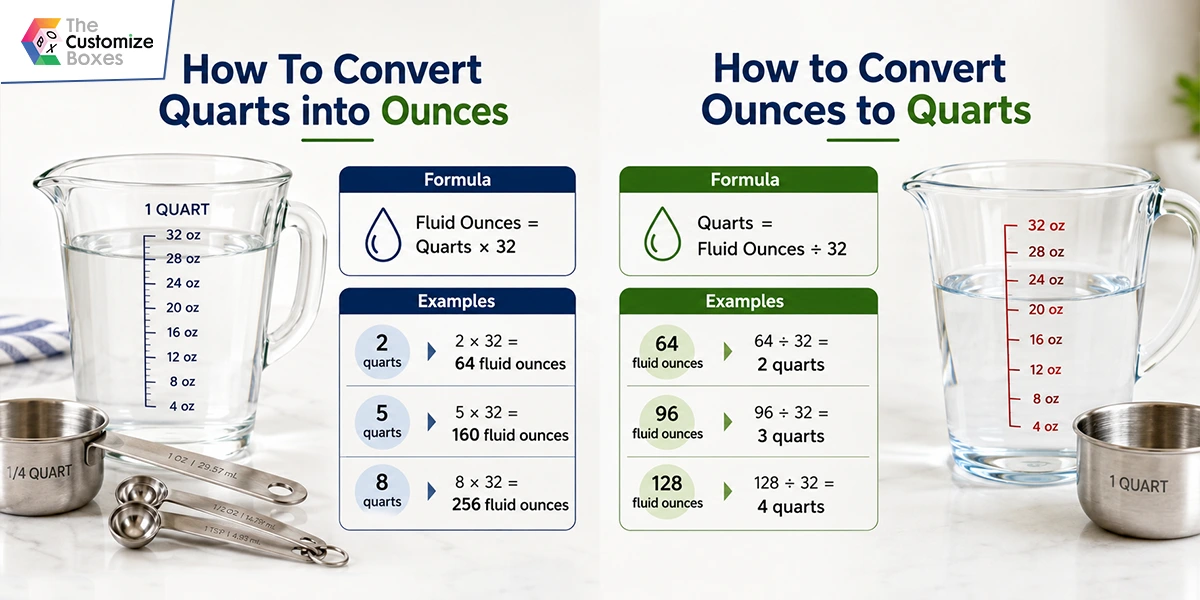 how to convert quarts into ounces