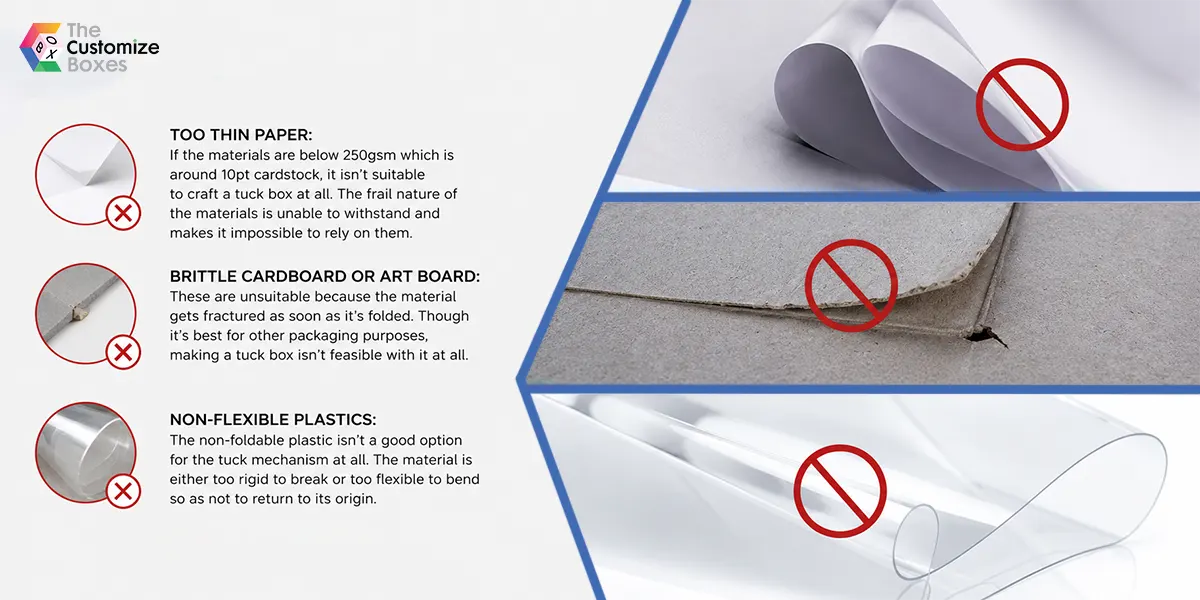 what not to go or the materials of tuck boxes