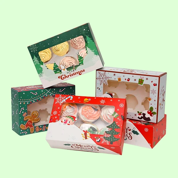 Christmas Cupcake Boxes Wholesale