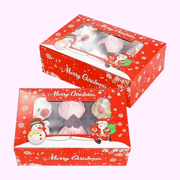 Christmas Cupcake Boxes with Window