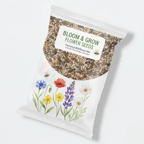 Custom flower seed packaging