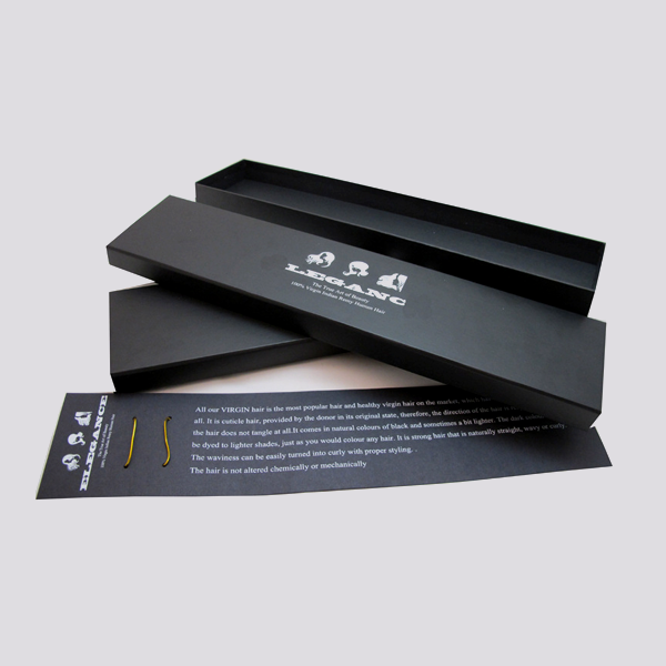custom matte black hair extension boxes