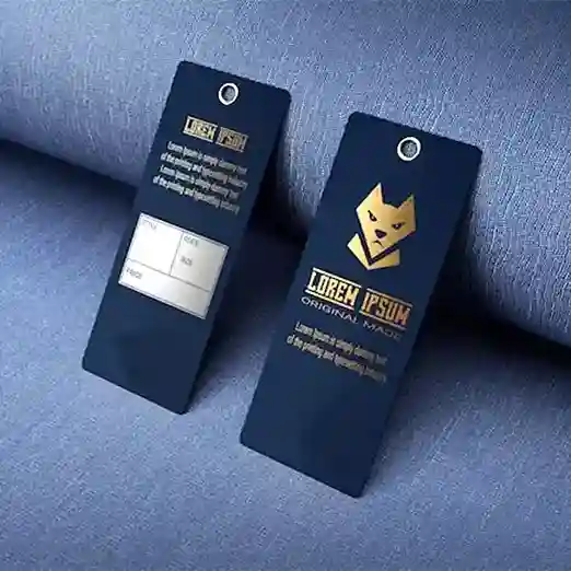 custom metalic printed hang tags