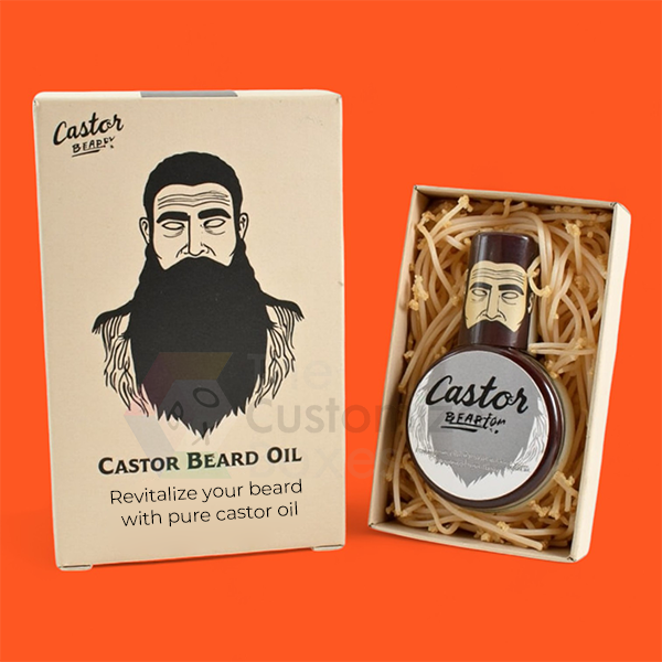 custom printed castor beard oil boxes