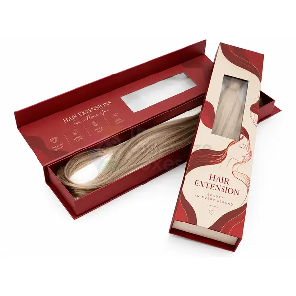 custom hair extension boxes with die cut