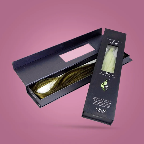 hair extension packaging boxes with die cut