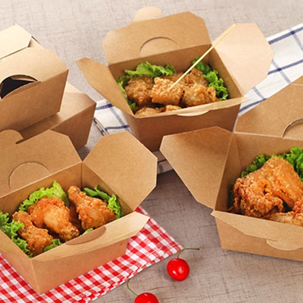 kraft brown take out boxes with lids