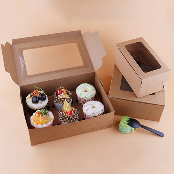 kraft cupcake packaging boxes
