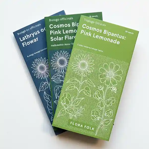 Printed flower seed packaging