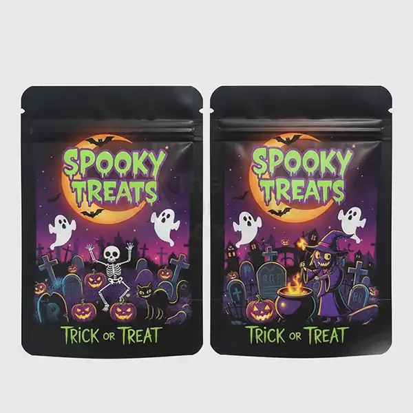printed halloween mylar bags