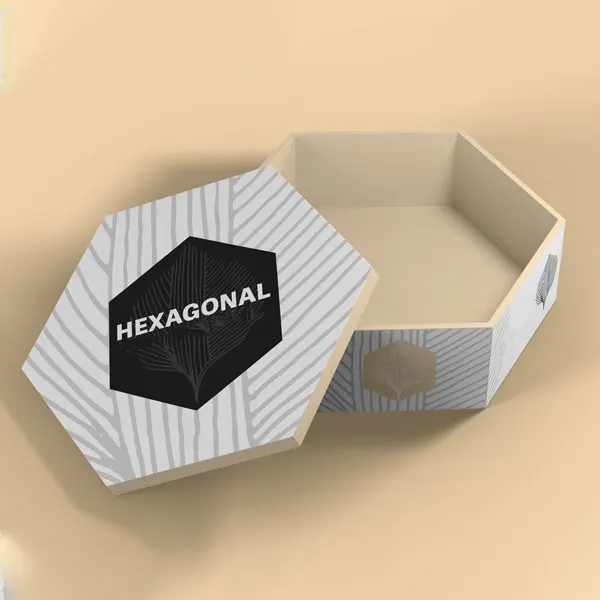 printed hexagon box