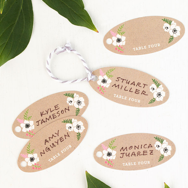 printed oval hang tags