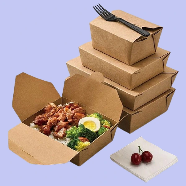 recyclable kraft brown take out boxes