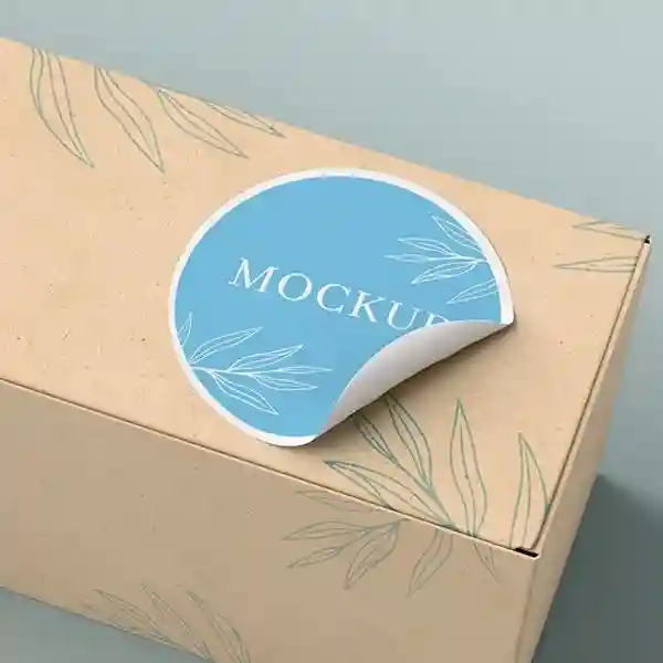 round stickers packaging