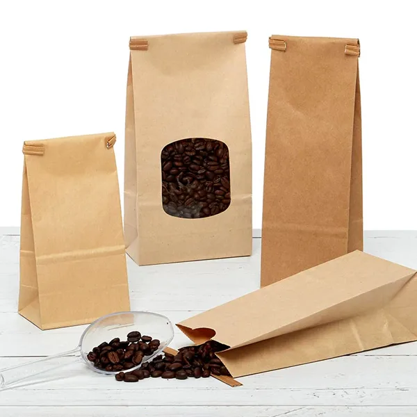 tin tie kraft bags with window