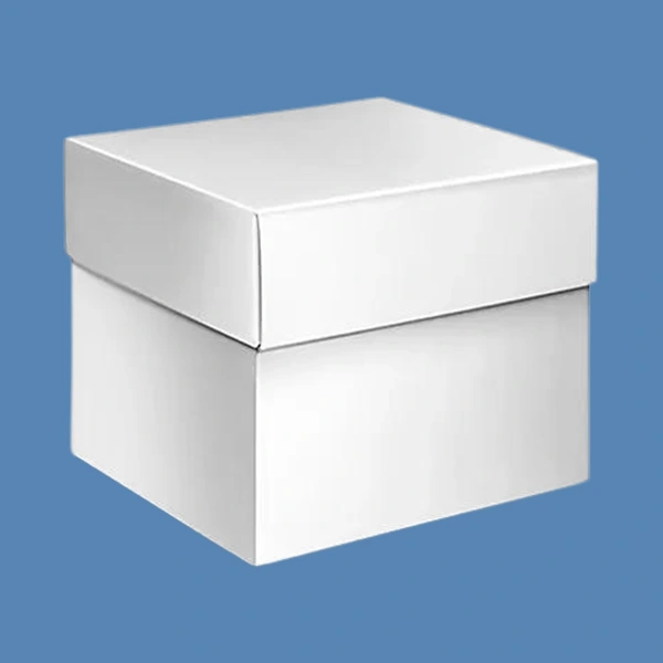 white glossy boxes