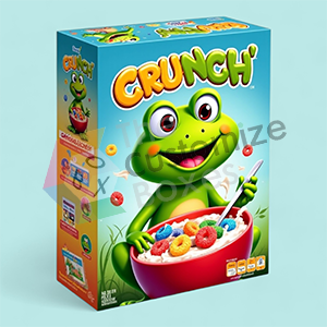 Custom Printed Cereal with Frog on the Box