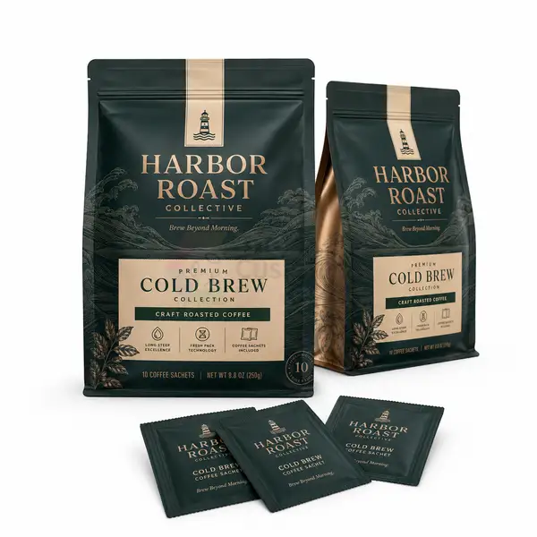 Custom Printed Cold Brew Coffee Pouches