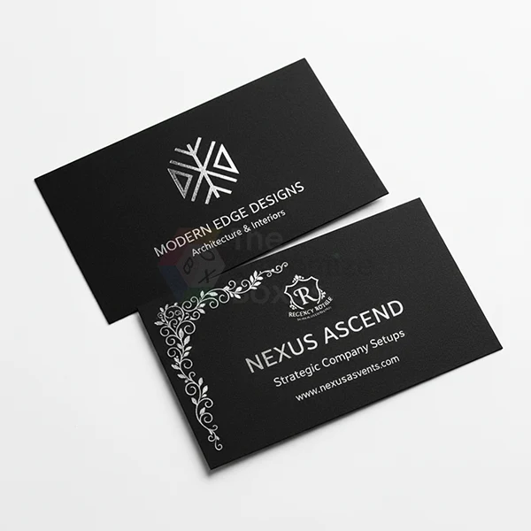 Custom Printed Silver Foil Business Cards