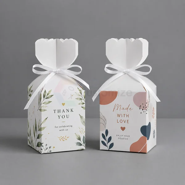 Custom Printed White Favor Boxes